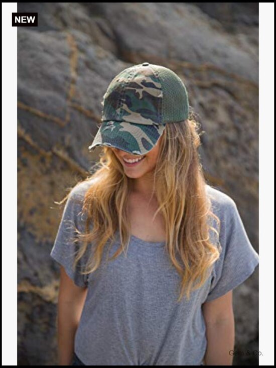 Distressed Trucker Hat - Mesh Back - One Size Adjustable main image 4